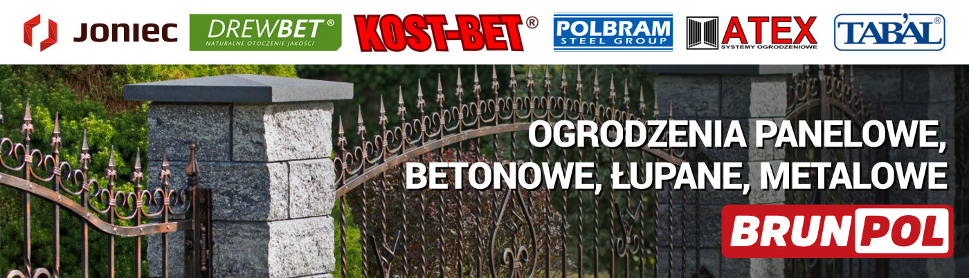 Ogrodzenia panelowe, metalowe, łupane